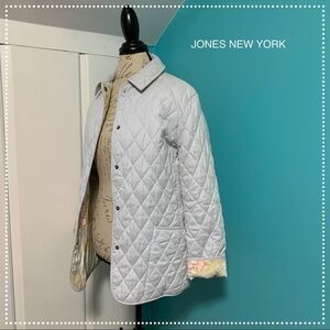 Jones NEW YORK Light Grey Quilted Jacket
